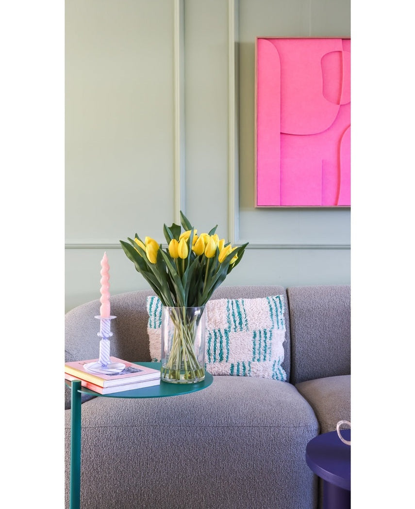 Künstlicher Blumenstrauß Tulpen in Vase Gelb 45 cm