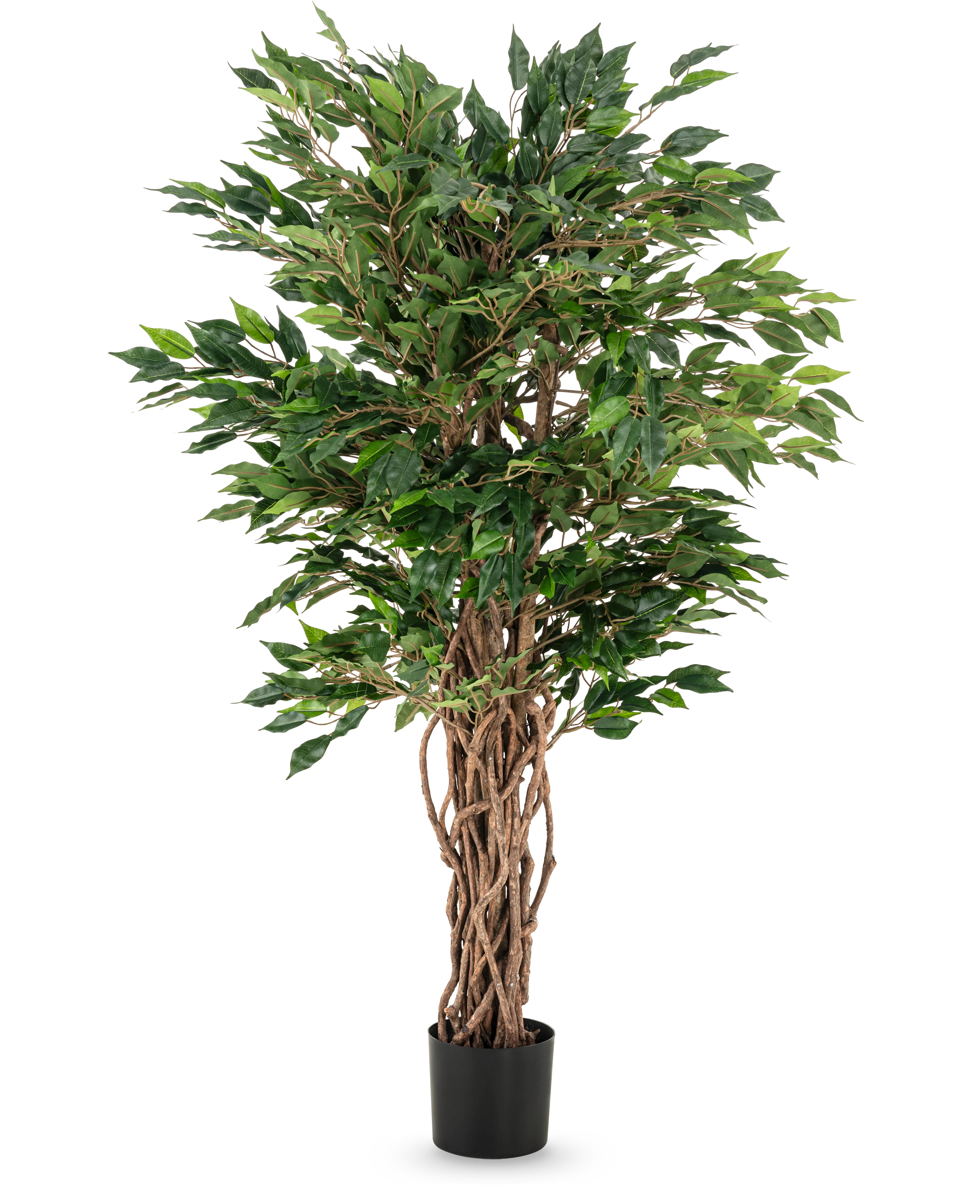 Künstlicher Ficusbaum 122cm – Mit Holzstamm & 420 Blättern, Im Topf Für Wohnzimmer, Büro & Deko