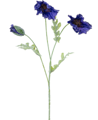 Künstliche Blume Mohn 73 cm dunkelblau
