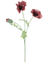 Künstliche Blume Mohn 73 cm malvenfarbig