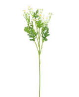 Kunstblume Daisy Mini 61 cm: weiße Kunstblume in Form eines Gänseblümchens, mit weißen Blütenblättern, einem gelben Herzen und grünen Blättern.