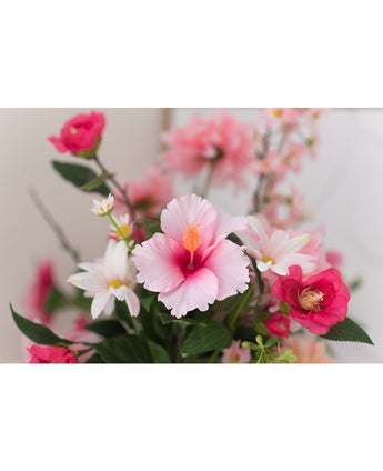 Kunstbloem Hibiscus 64 cm licht roze