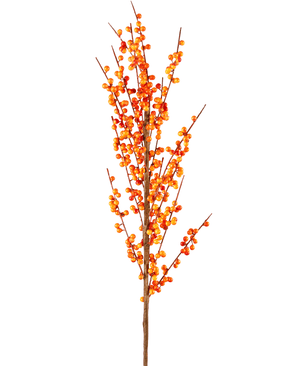Künstlicher Ilex-Zweig 100 cm orange