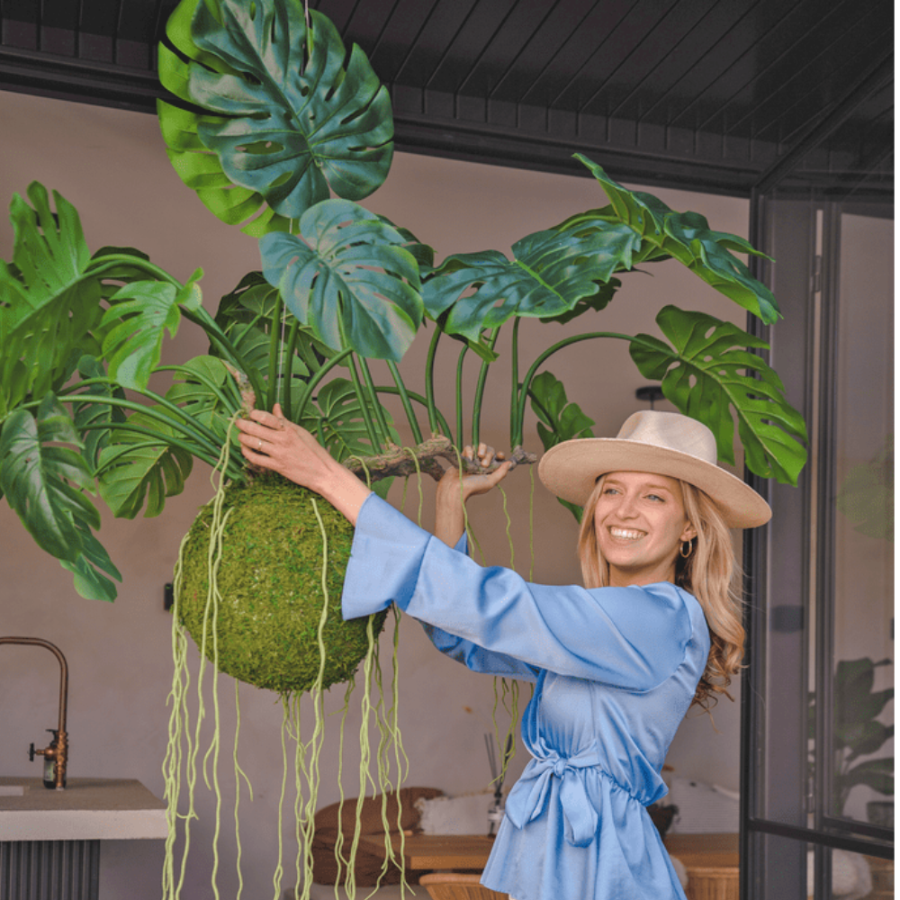 Künstliche Hängepflanze Farn mit Wurzeln d55 cm – Easyplants Deutschland