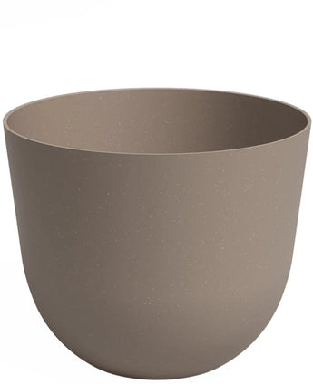 De Plantenbak Havanna Ø30cm x H25cm is een effen, ronde bloempot in lichtbruin met een gladde matte afwerking, licht uitlopende rand en minimalistisch design. De pot is leeg en ideaal voor moderne ruimtes.