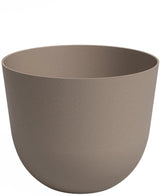 De Plantenbak Havanna Ø40cm x H33cm is een effen, ronde bloempot in lichtbruin met een gladde matte afwerking, zonder zichtbare decoraties en afgebeeld tegen een witte achtergrond.