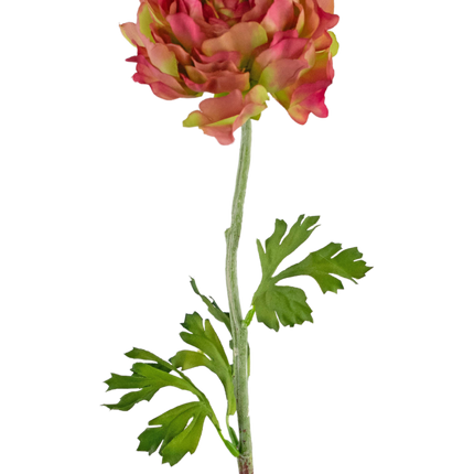 Künstliche Blume Ranunkel 51 cm rosa/grün