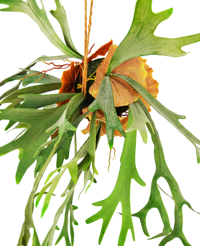Künstliche Hängepflanze Staghorn auf Kugel 89 cm