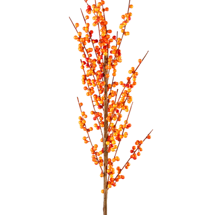 Künstlicher Ilex-Zweig 100 cm orange