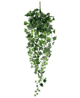 De Kunst Klimop 70 cm groen/wit is een hangende kunstklimopplant met weelderige groene en witte trapsgewijze bladeren aan lange stelen, tegen een effen witte achtergrond.