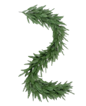 Het cijfer twee is gemaakt van Kunst Guirlande 100% PE Premium groene dennentakken en wordt weergegeven tegen een witte achtergrond.